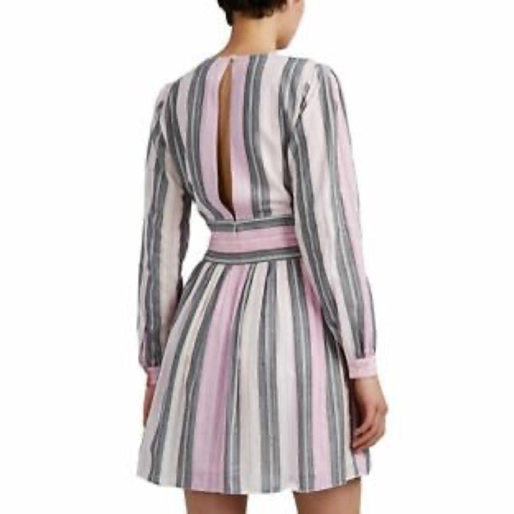 Robert Rodriguez Organic Cotton Nova Stripe Long Sleeve Fit & Flare Mini Dress 4 - Picture 11 of 12